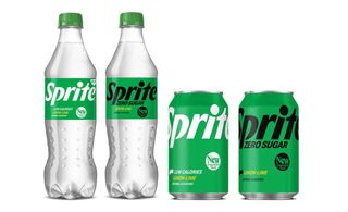Sprite bottles and cans