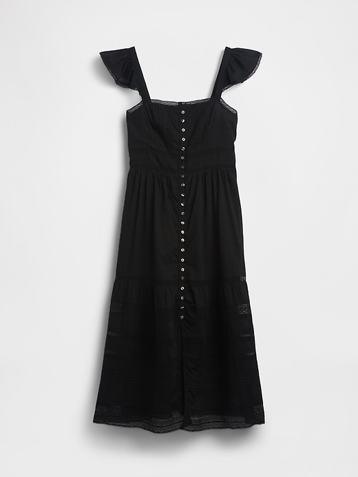 Lace Ruffle Voile Maxi Dress