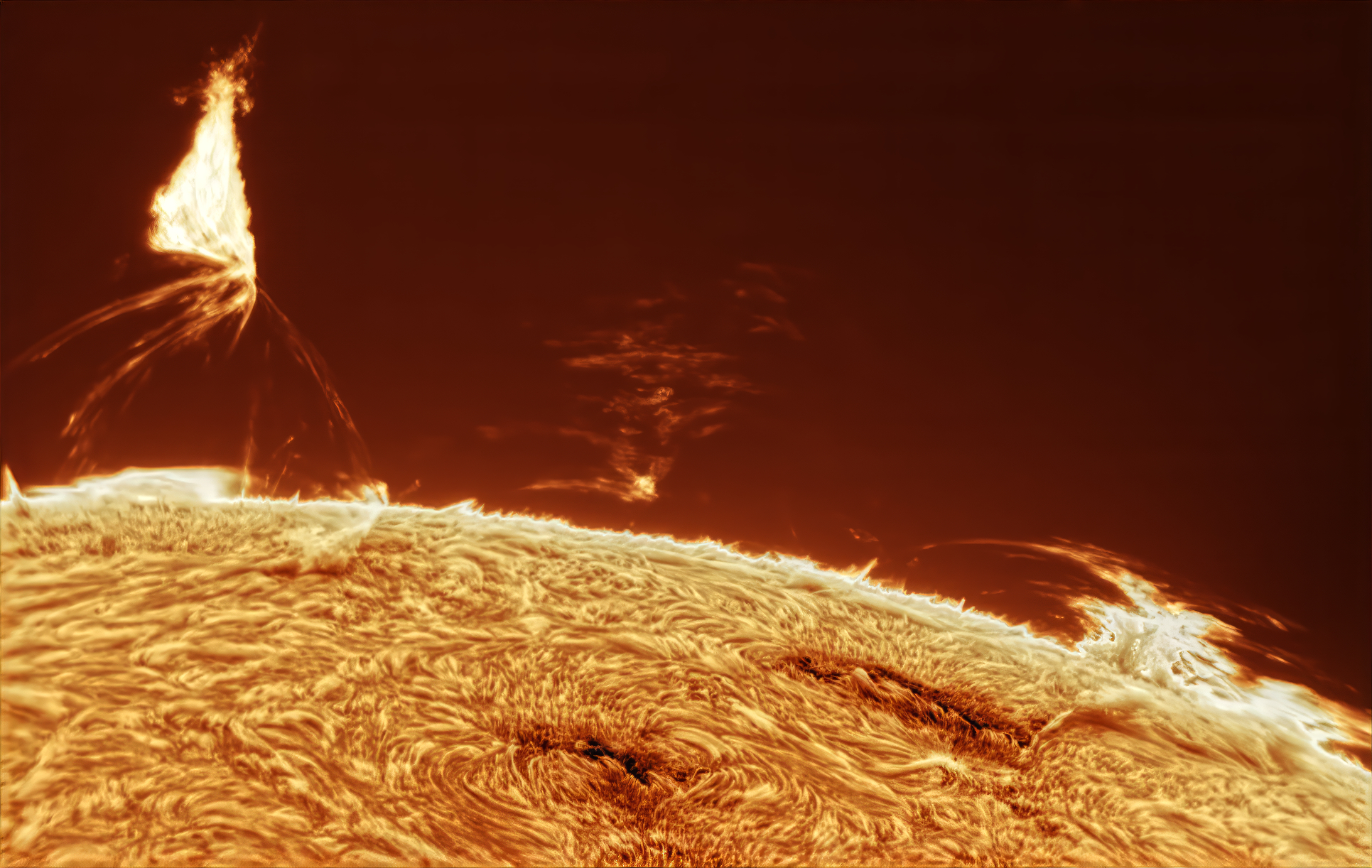 fiery arcs of plasma erupt from the sun