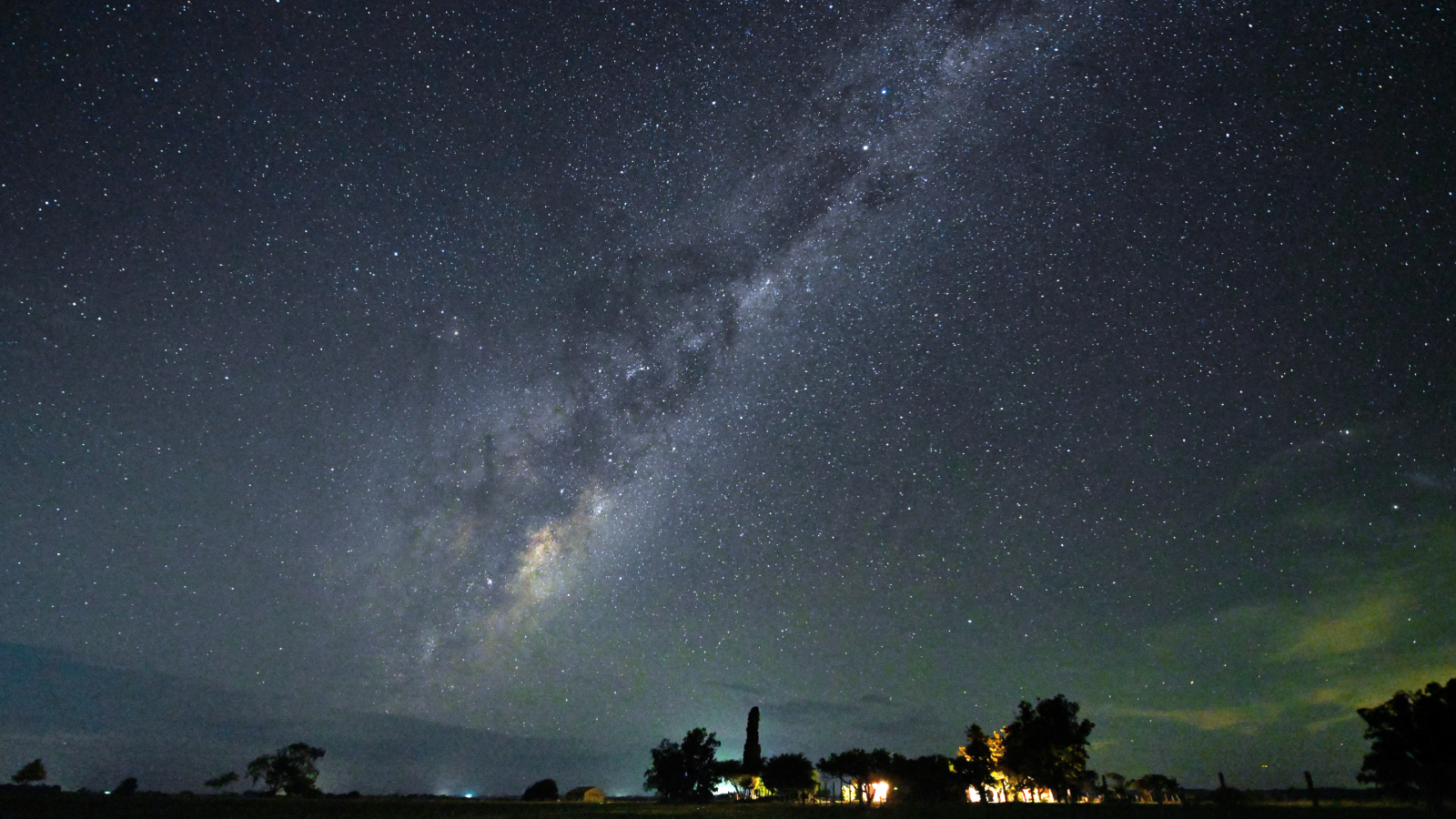 The Milky Way glows against the night sky