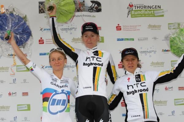 Emma Pooley (Garmin-Cervelo), Judith Arndt (HTC-HighRoad) and Ina Yoko Teutenberg (HTC-HighRoad) on the podium