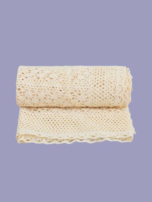 Tegeme Boho Throw Blanket 50"x60" Vintage 100% Handmade Crochet Cotton Throw 