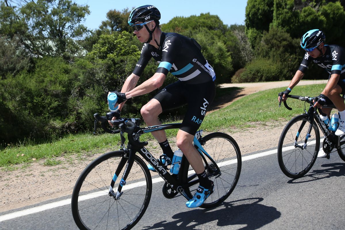 Chris Froome cooling down
