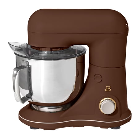 Beautiful 5.3 Qt Stand Mixer, Lightweight &amp;amp; Powerful With Tilt-Head, Chocolate by Drew Barrymore