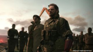 Snake and Ocelot stand beside other soldiers