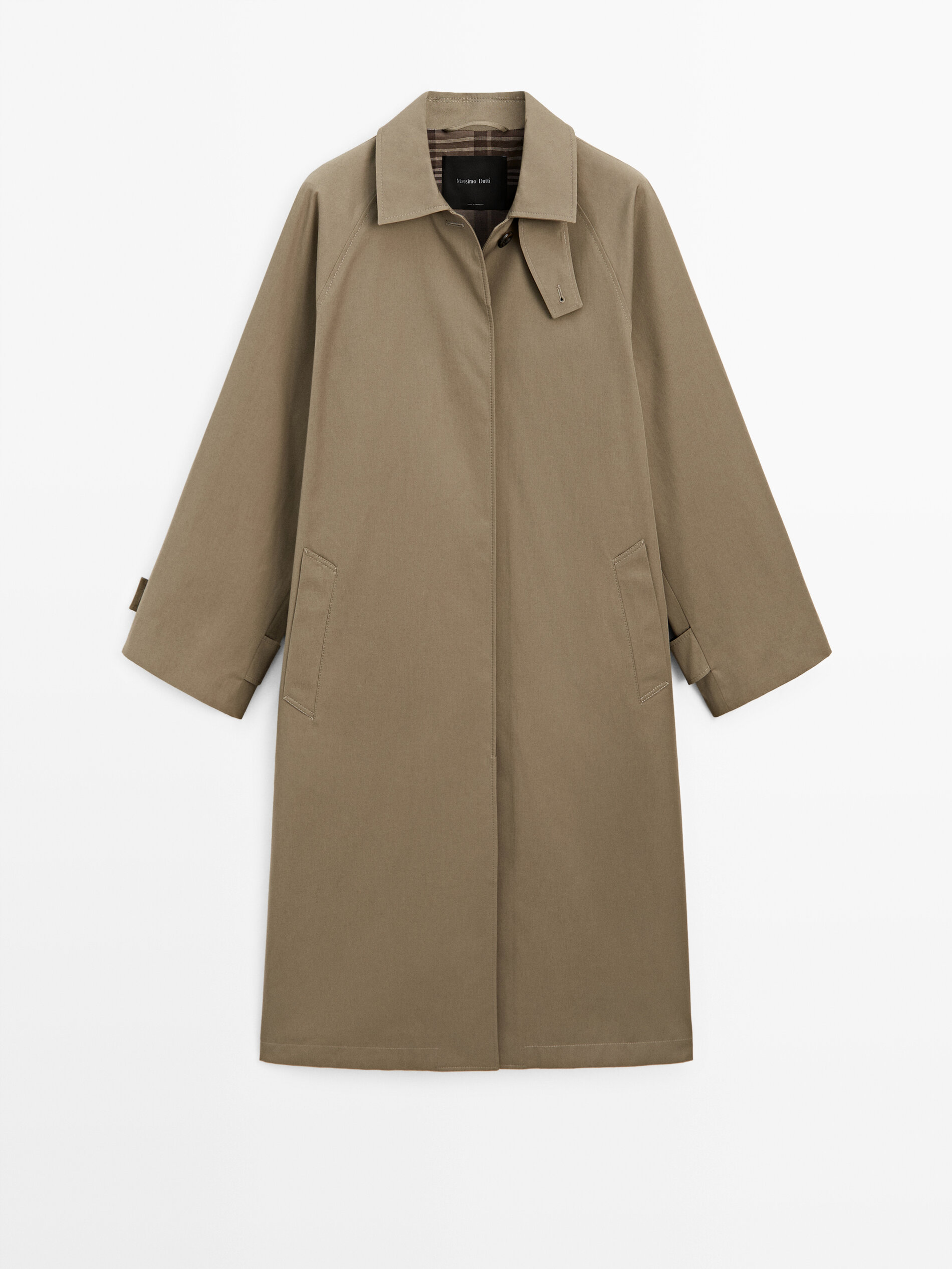Oversize Trench Coat With Check Lining