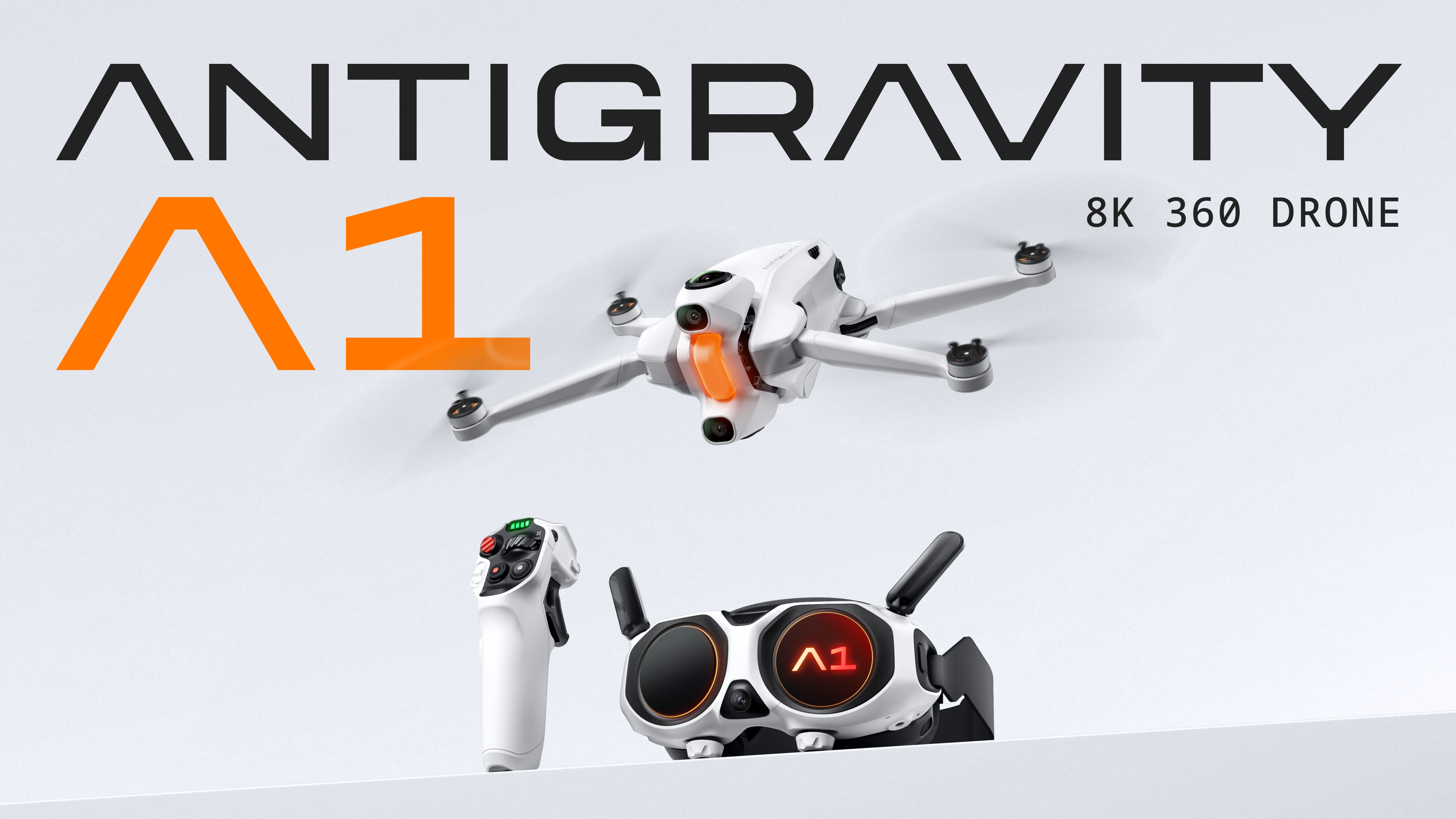 Antigravity A1 drone with company branding