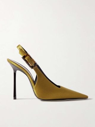 Climax Satin Slingback Point-Toe Pumps