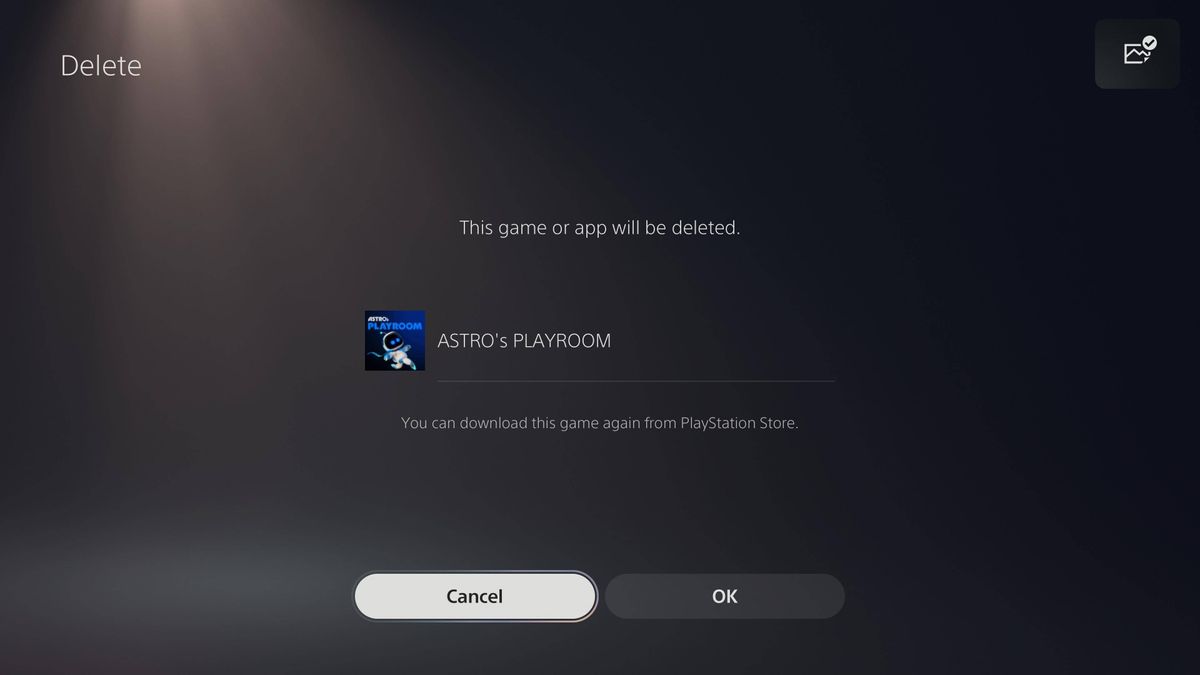 PS5 uninstall Astro's Playroom