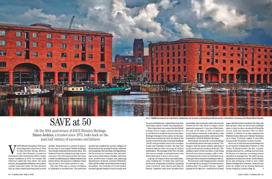 Magazine spread from Country Life 9 July 2025