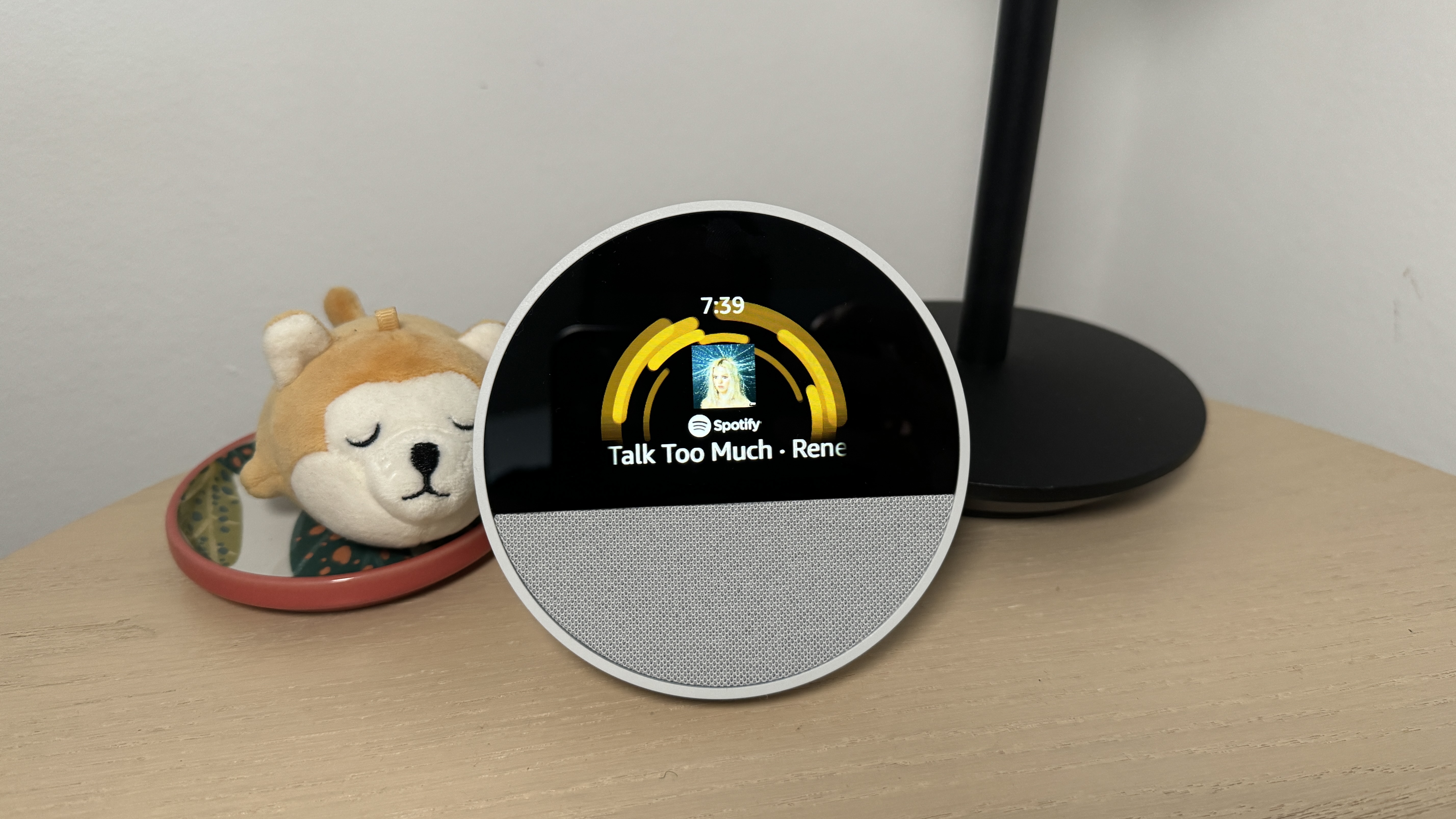 Amazon Echo Spot on a tabletop