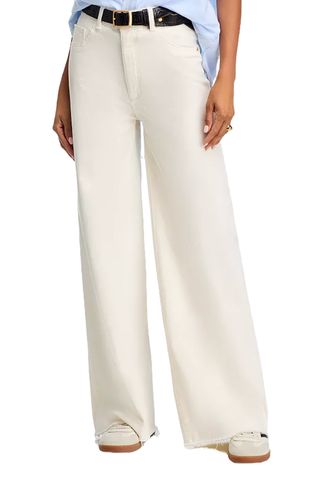 Hepburn High Rise Wide Leg Jeans in Eggshell