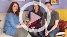 Real Homes Show presenters Laura Crombie and Jason Orme help homeowner Sarah Handley and dog Pepsi find room for an extra bedroom and bathroom