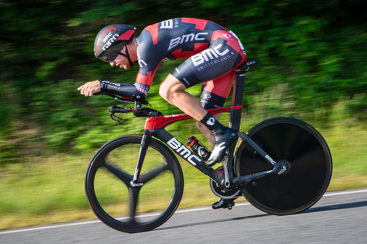 Taylor Phinney (BMC) on his first lap of the US time trial championship.