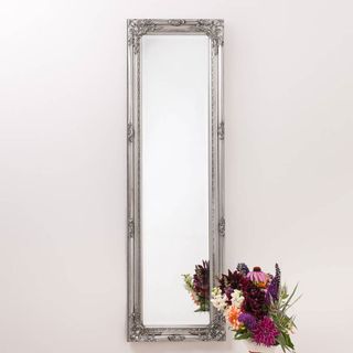 Not On The High Street Ornate Vintage Silver Pewter Mirror Full Length