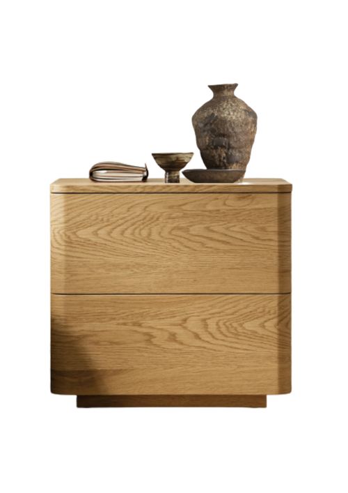 Agnes Curved Edge 2 Drawer Bedside Table 