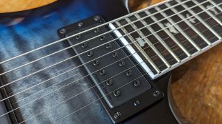 Close up of a Seymour Duncan pickup on the PRS SE Mark Holcomb SVN