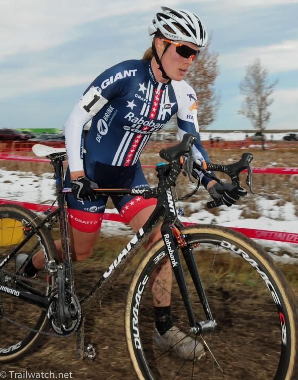 Katie Compton (Rabobank-Giant) pushed as hard as she could the whole race despite having a massive lead