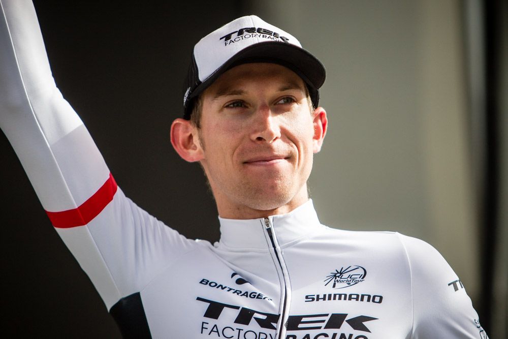 Bauke Mollema (Trek) happy on the podium