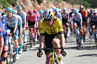 ALTO DA FOIA PORTUGAL FEBRUARY 20 Wout Van Aert of Belgium and Team Visma Lease a Bike competes during the 51st Volta ao Algarve em Bicicleta Stage 2 a 1776km stage from Lagoa to Alto da Foia 869m on February 20 2025 in Alto da Foia Portugal Photo by Tim de WaeleGetty Images