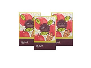 three packets of Simplicity Scents Sachets Apple Cinnamon with drawings of red apples and cinnamon sticks on the front