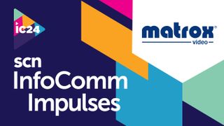 The Matrox Video logo over the InfoComm 2024 Impulses design.