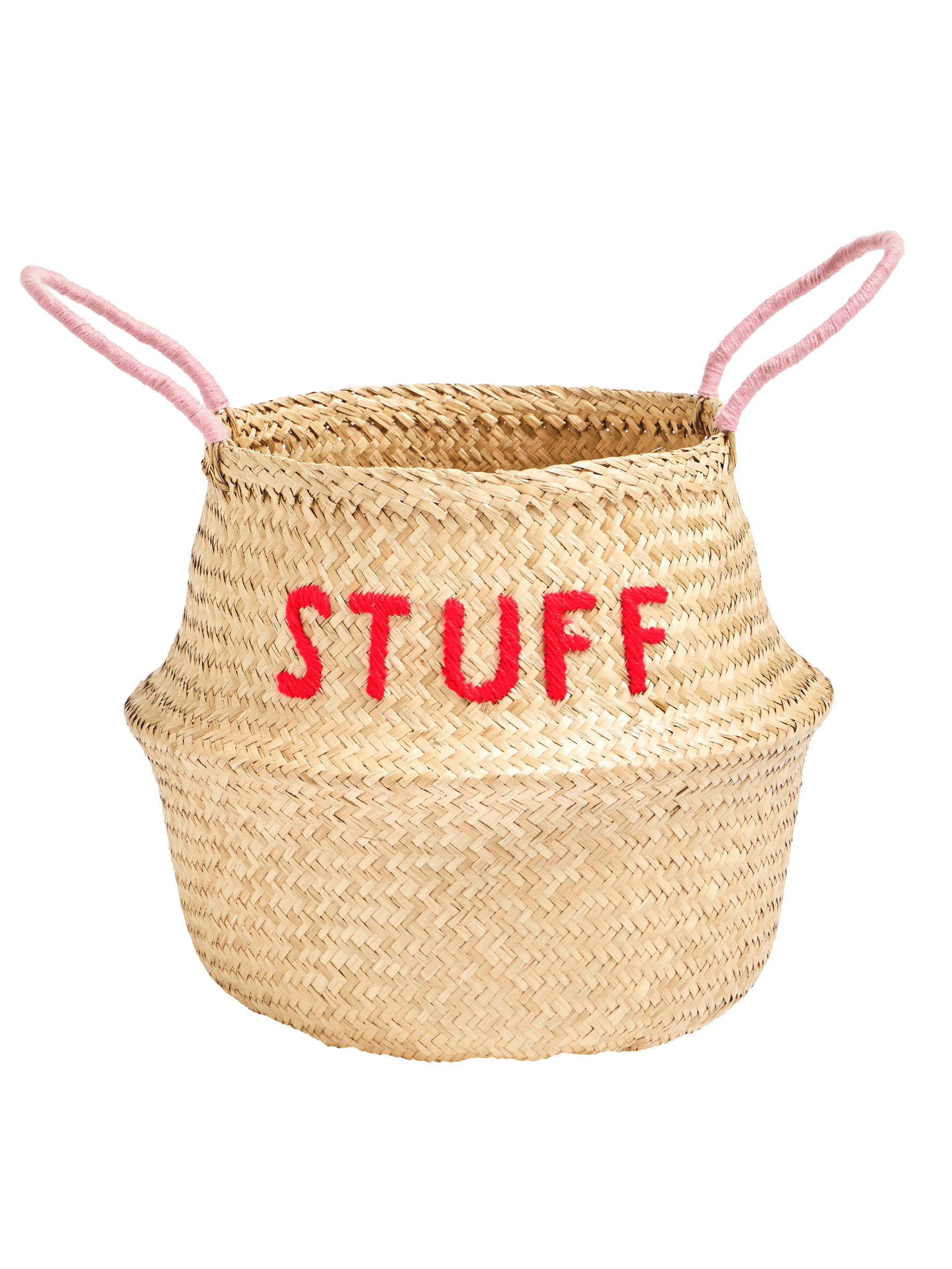 Stuff Embroidered Seagrass Storage Basket
