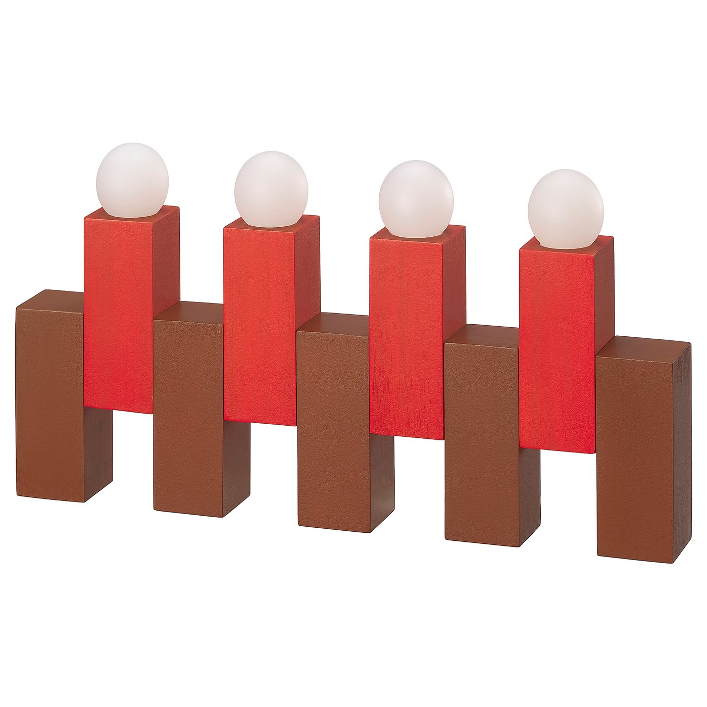 Str&amp;Aring;la Led Table Decoration - Battery-Operated/wooden Block Red
