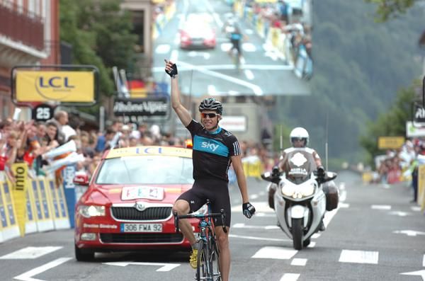 Edvald Boasson Hagen (Team Sky) enjoys his stage win.