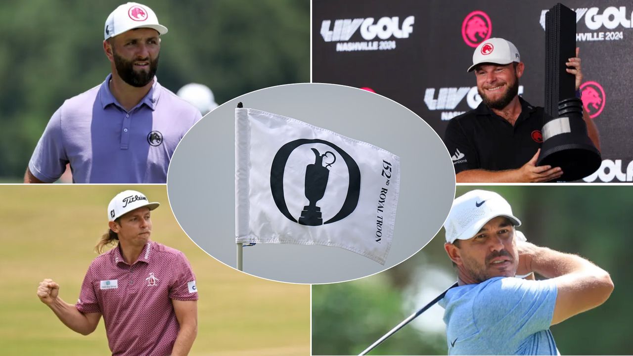 Four LIV Golfers and an Open Championship flag