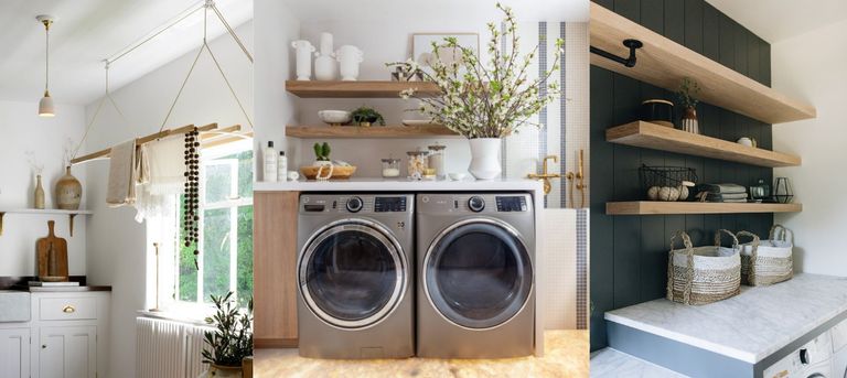 laundry room shelving ideas triptych