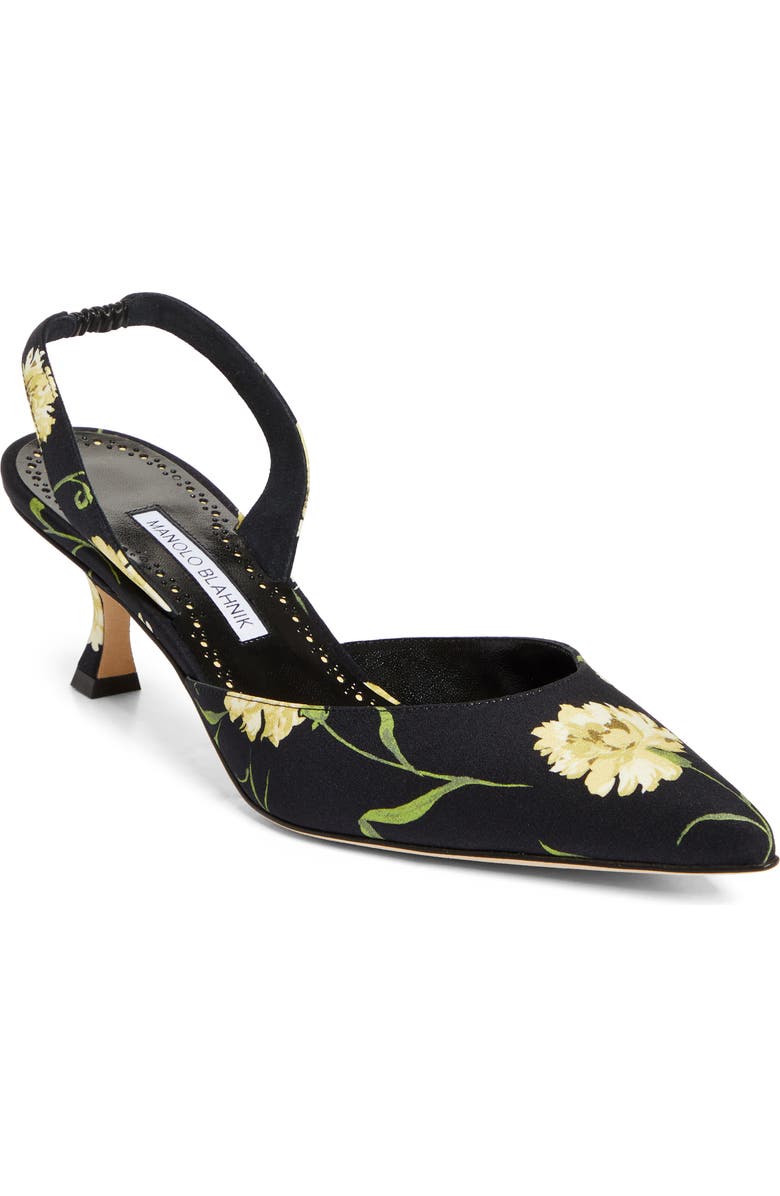 Carolyne Floral Pointed Toe Slingback Pump