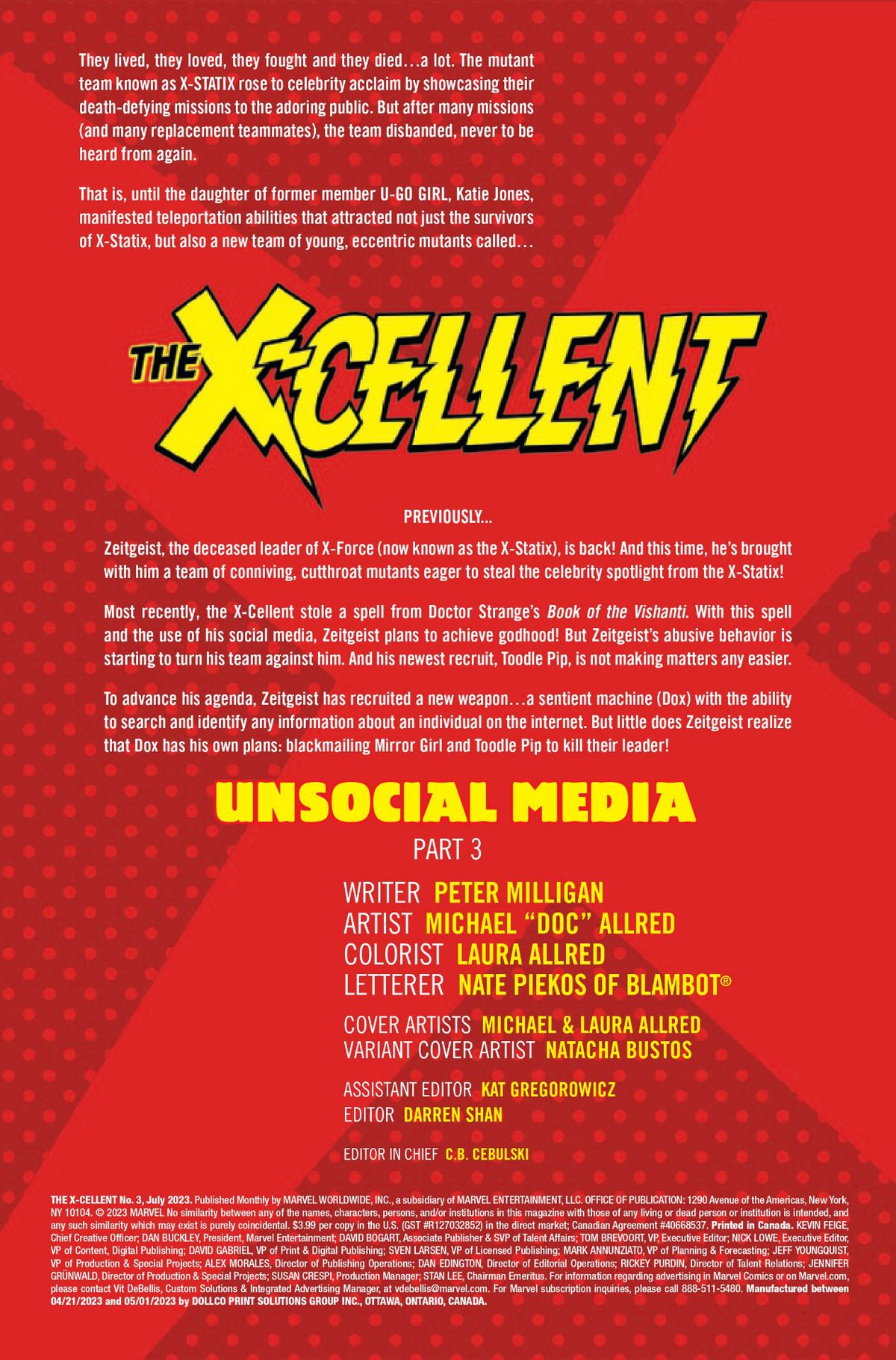 The X-Cellent #3 interior art