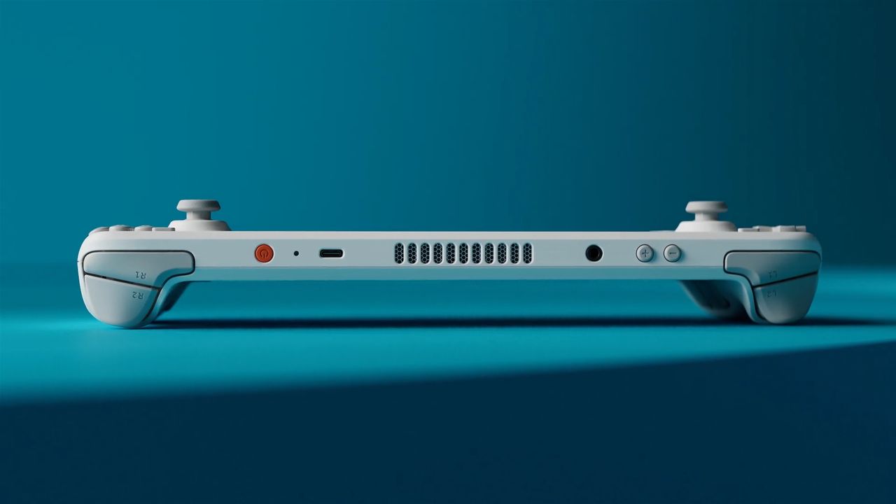 Image of a white Valve Steam Deck limited edition handheld gaming PC.