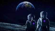 Astronauts moon illustration