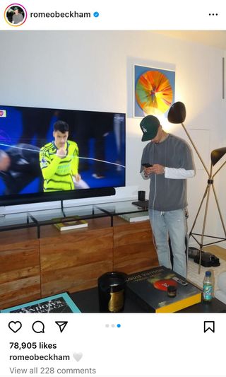 Romeo Beckham in his living room