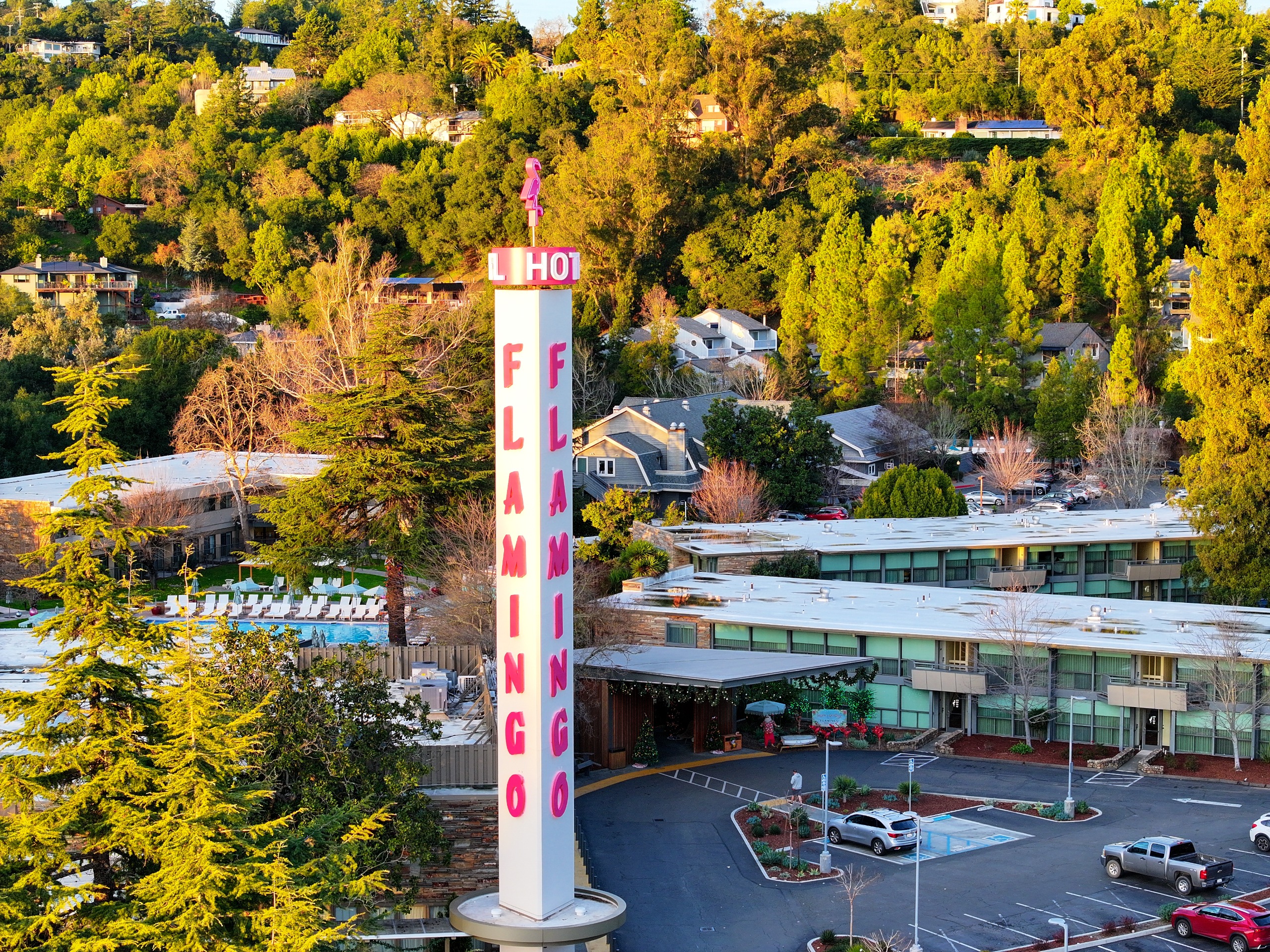 Aerial view of the Flamingo Resort &amp;amp; Spa