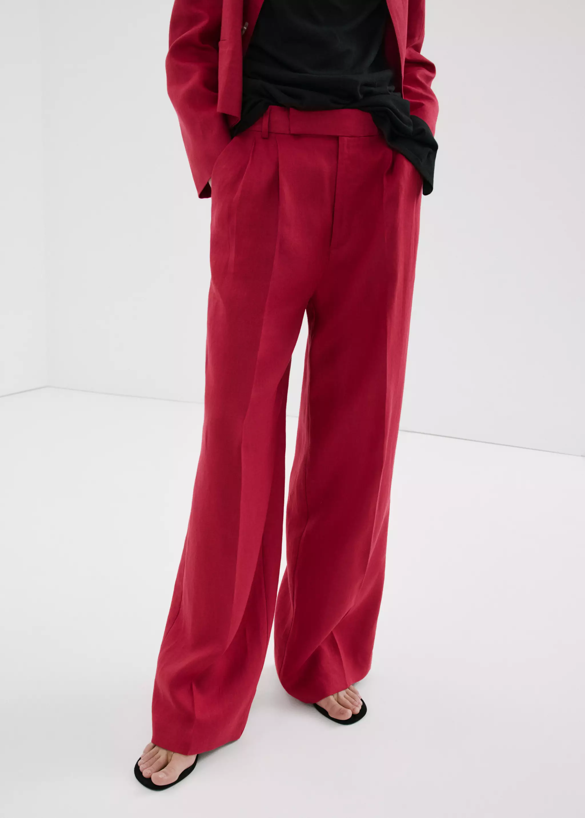 Straight Linen-Blend Pants - Women | Mango Usa