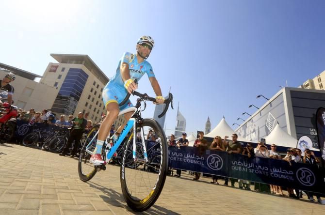 Vincenzo Nibali (Astana) before the start of stage 3 of the Dubai Tour