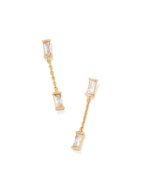 Juliette Silver Drop Earrings in White Cz