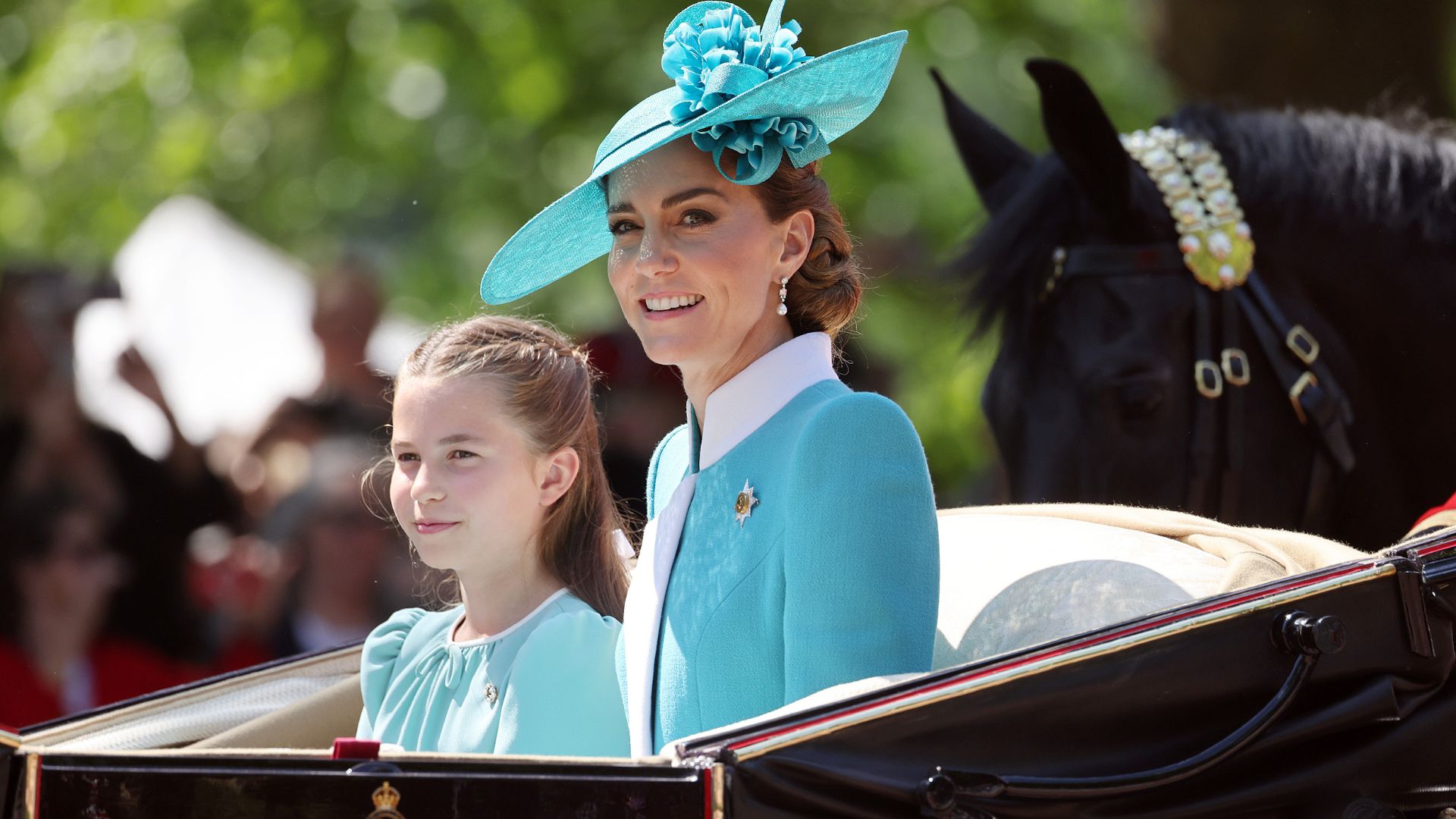 Princess Charlotte and Kate Middleton at Trooping the Colour 2025