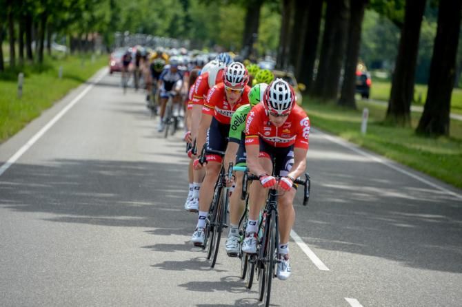 Lotto-Belisol on the front of the peloton