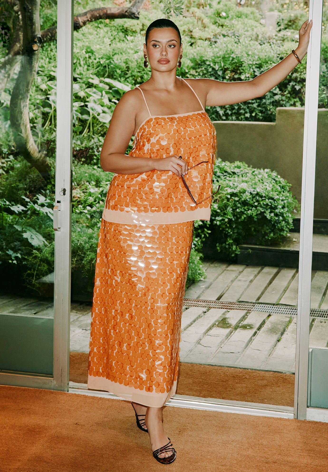 Layered Pleat Maxi Dress