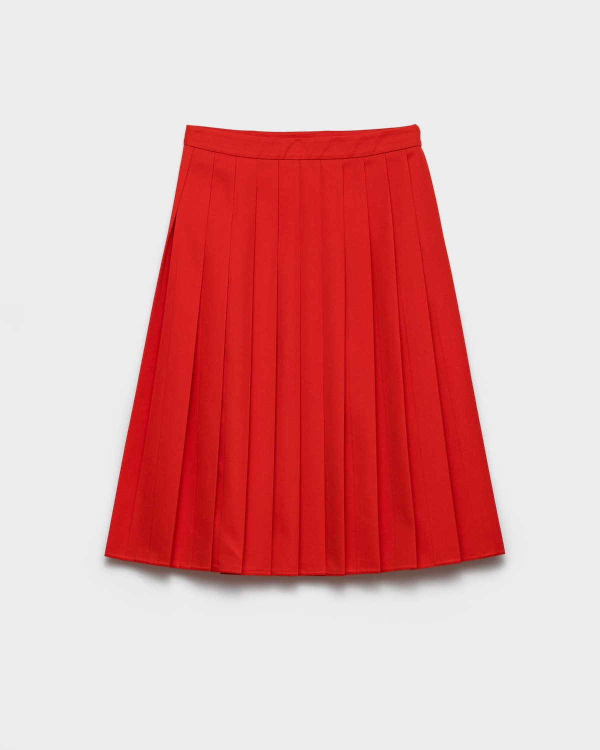 prada, Pleated gabardine midi-skirt
