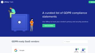 GDPR statements from over 1,100 SAAS vendors, plus other data privacy information