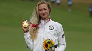 Nelly Korda with the Olympics gold medal