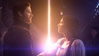 Jessie Mei Li and Ben Barnes as Alina Starkov and General Kirigan, who return in Shadow and Bone season 2