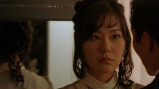 Yunjin Kim as Sun, looking serious, in Lost