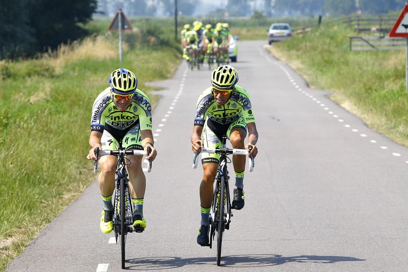 Steven De Jongh and Alberto Contador having fun
