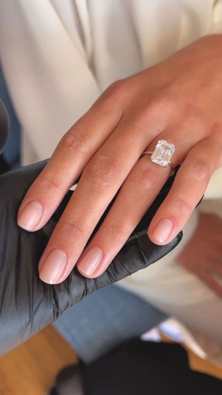 Sofia Richie-Grainges sheer pink wedding manicure